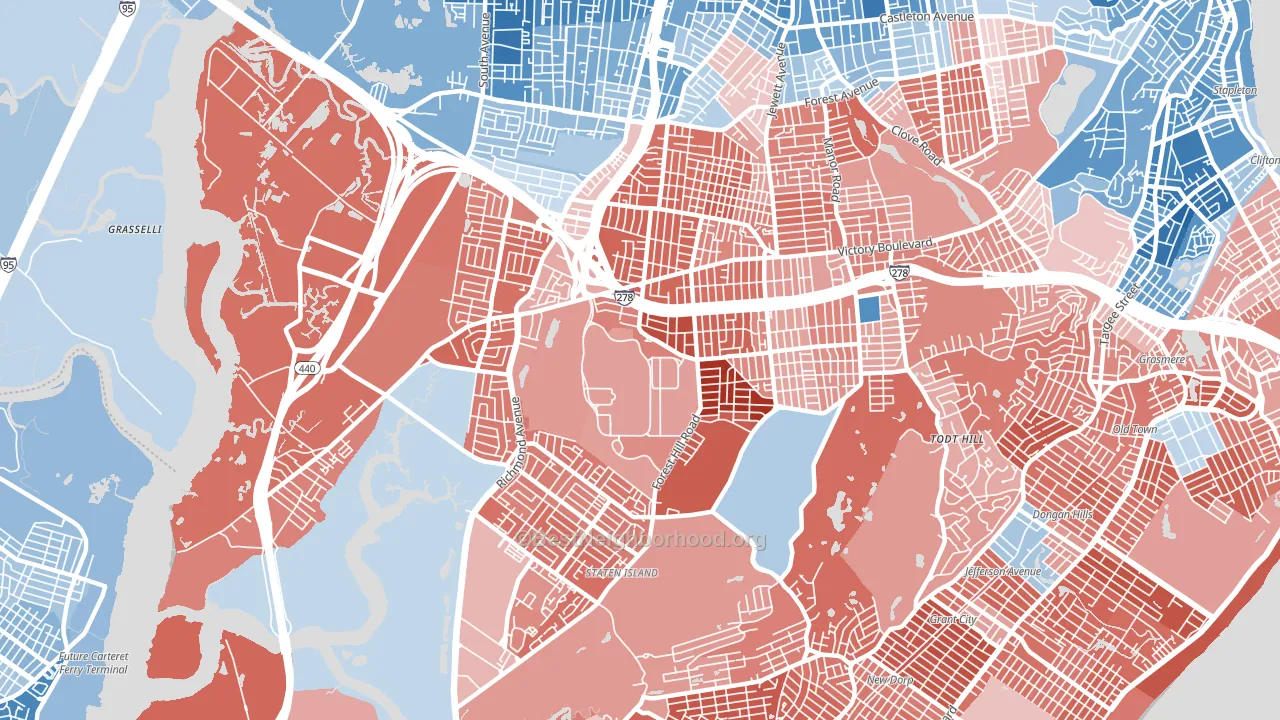 10314, NY block-group political-lean map