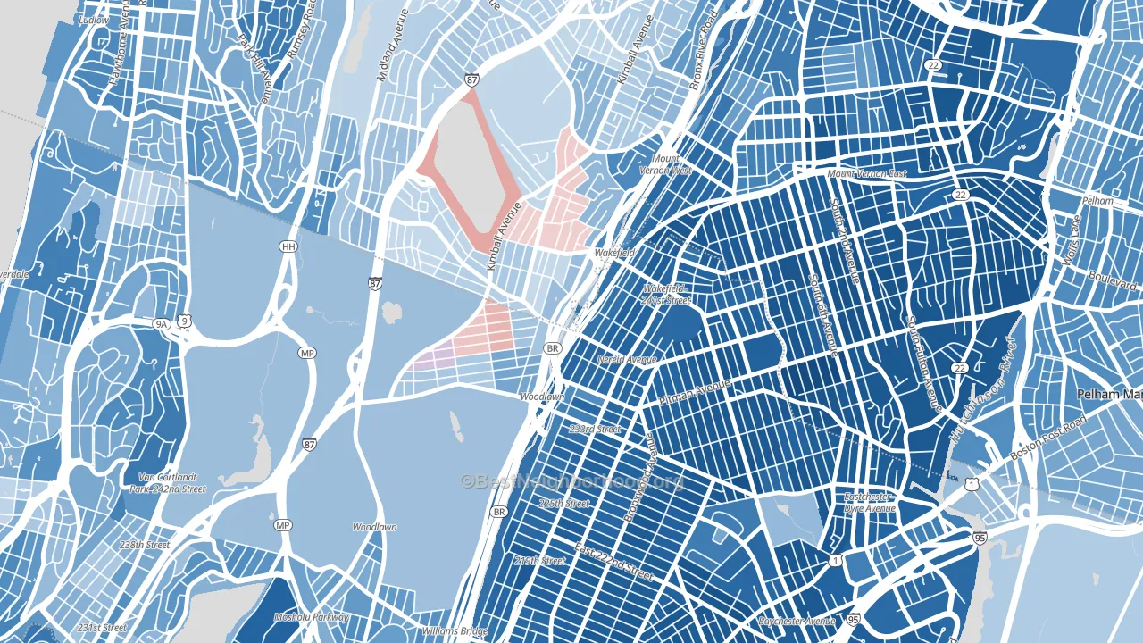10470, NY block-group political-lean map
