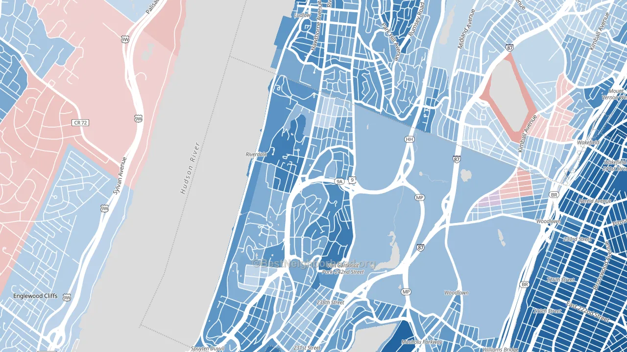 10471, NY block-group political-lean map
