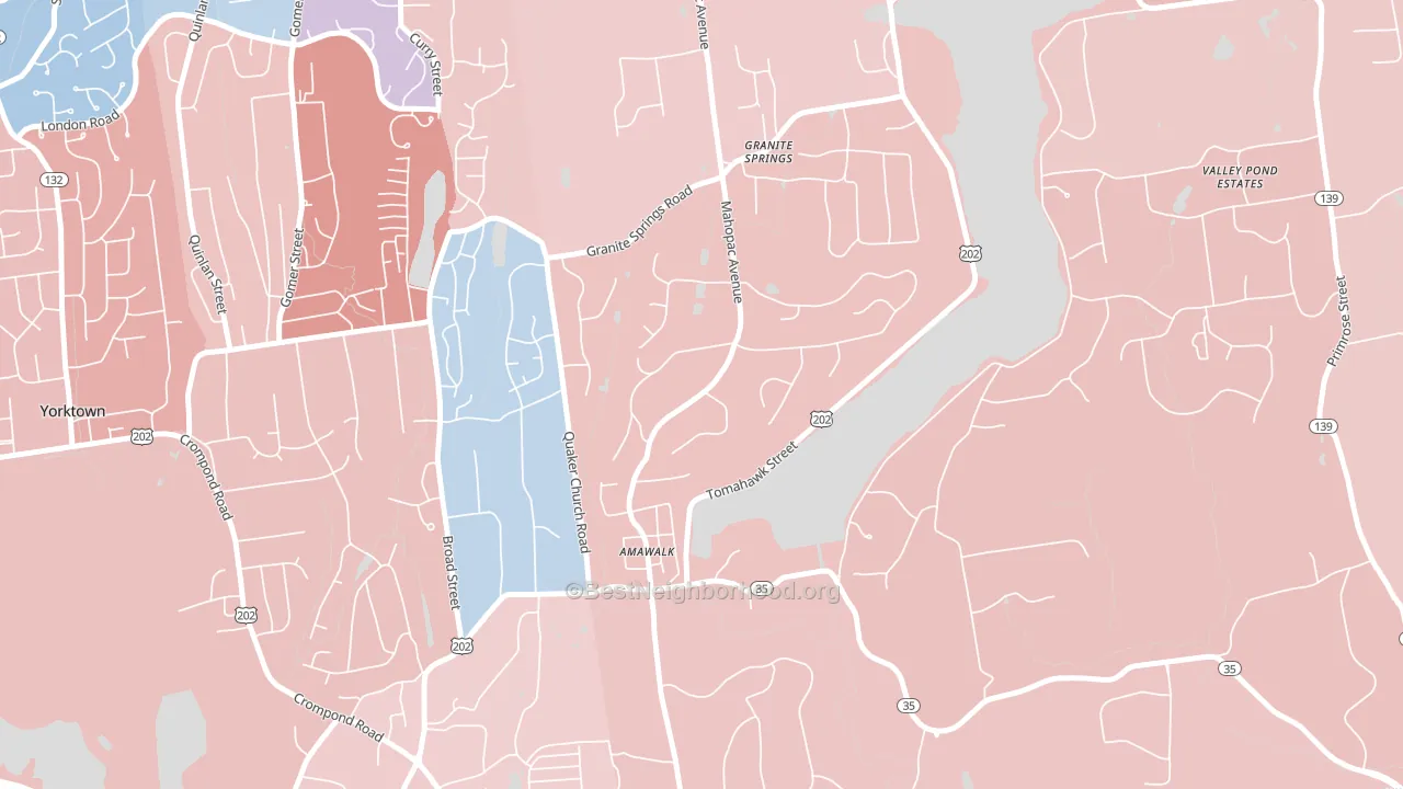 10501, NY block-group political-lean map