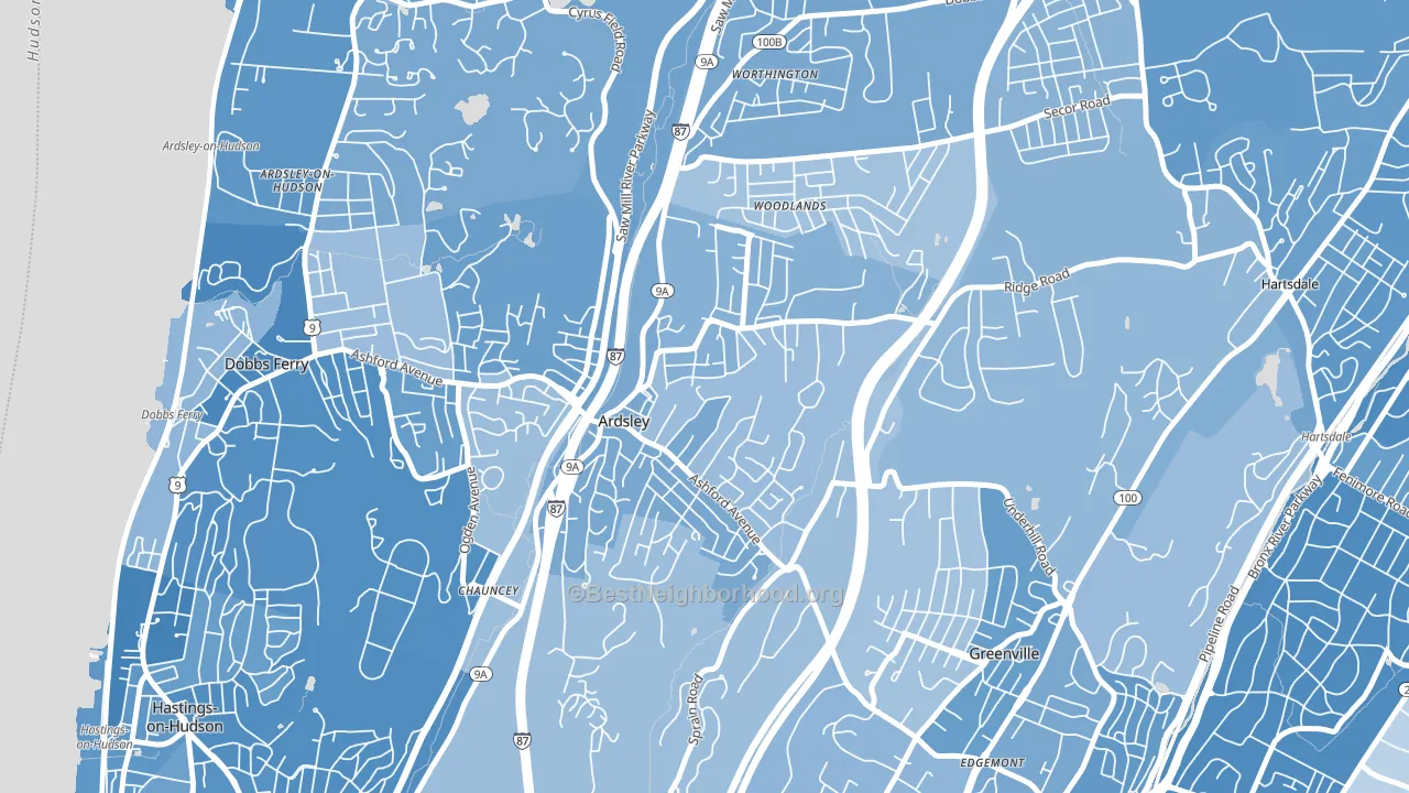 10502, NY block-group political-lean map