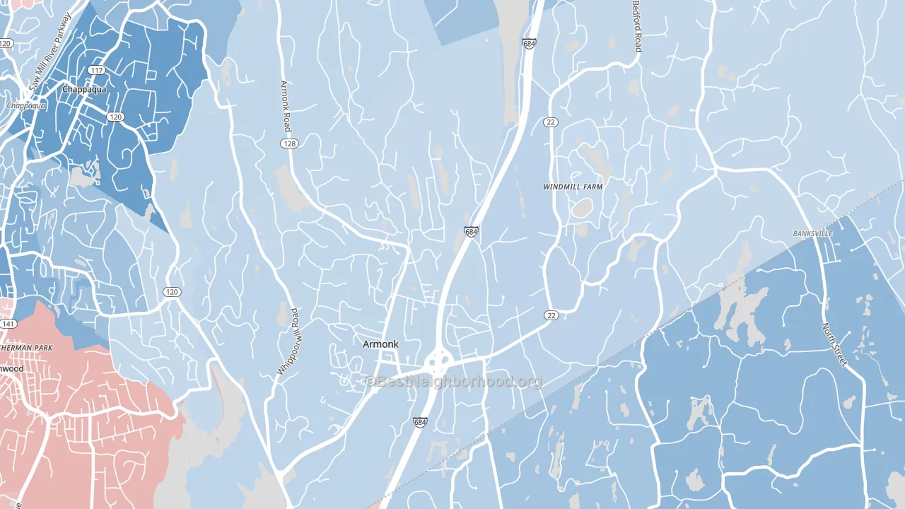 10504, NY block-group political-lean map