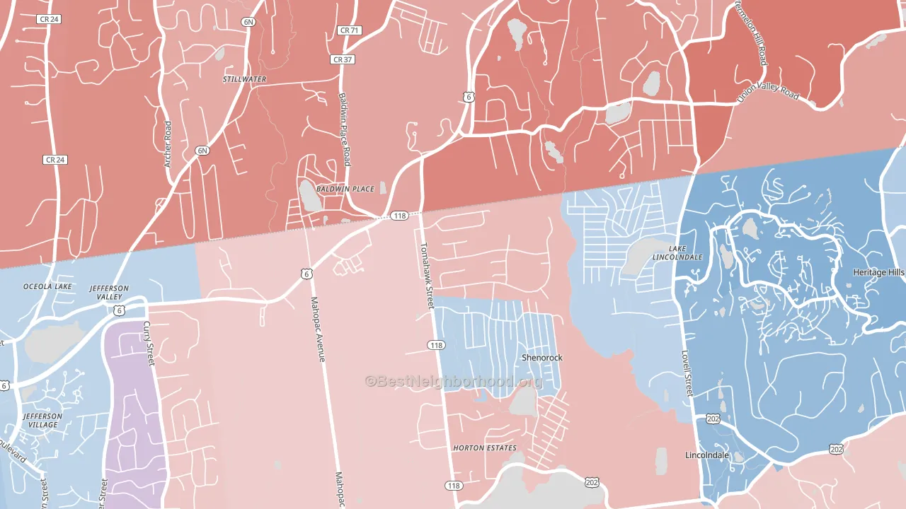 10505, NY block-group political-lean map