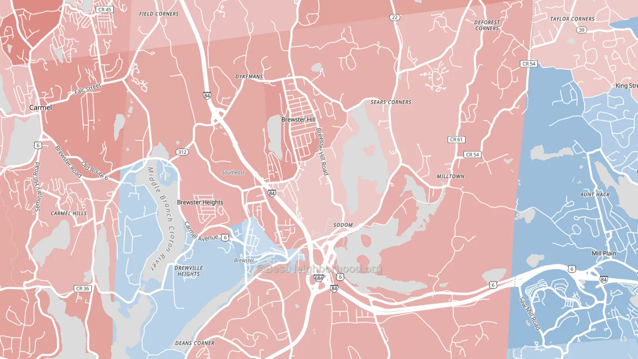 10509, NY block-group political-lean map