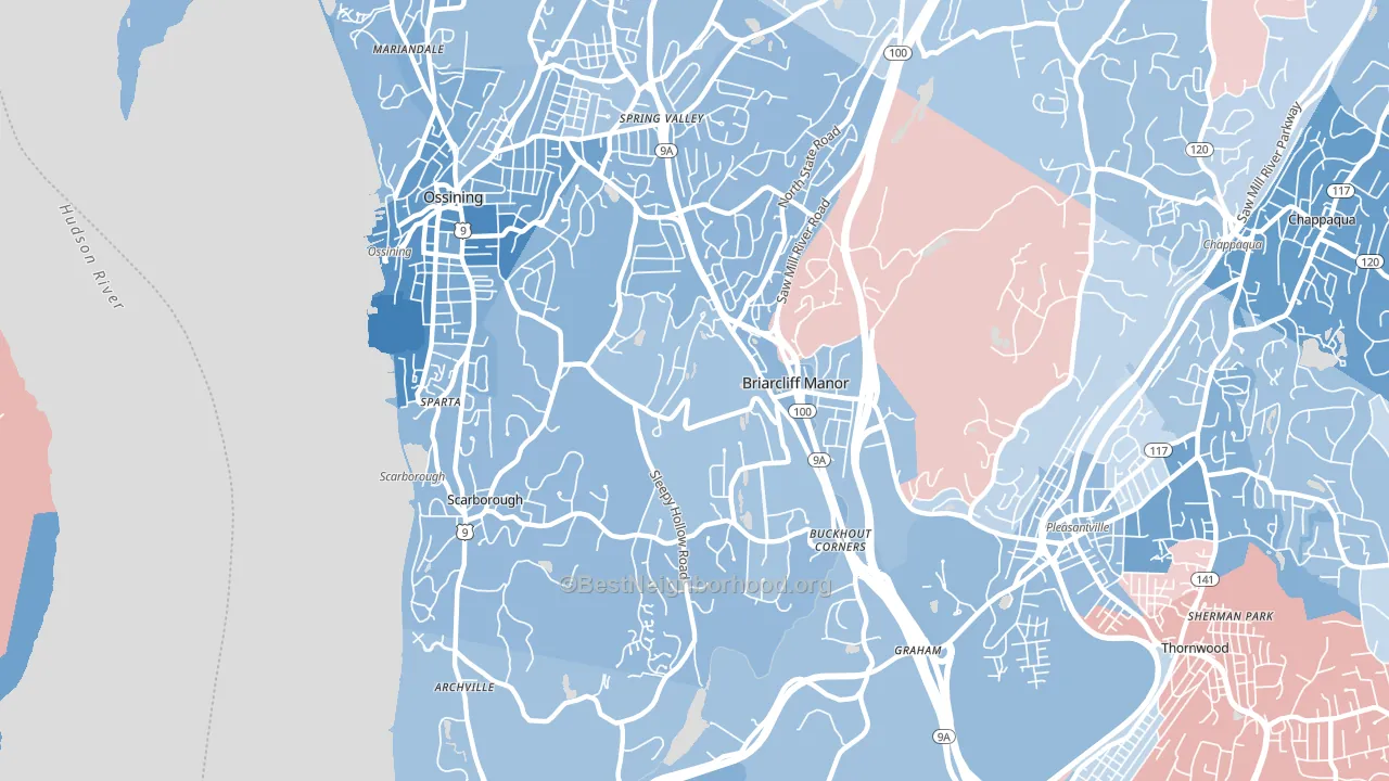 10510, NY block-group political-lean map