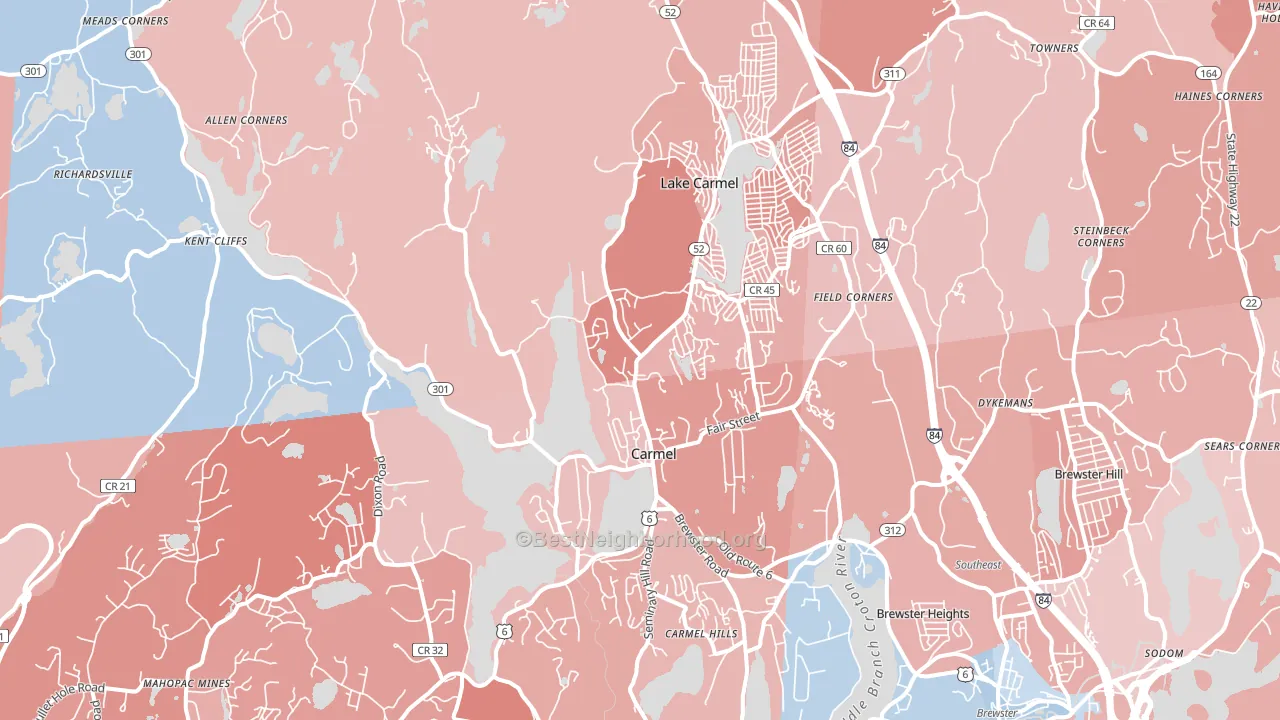 10512, NY block-group political-lean map