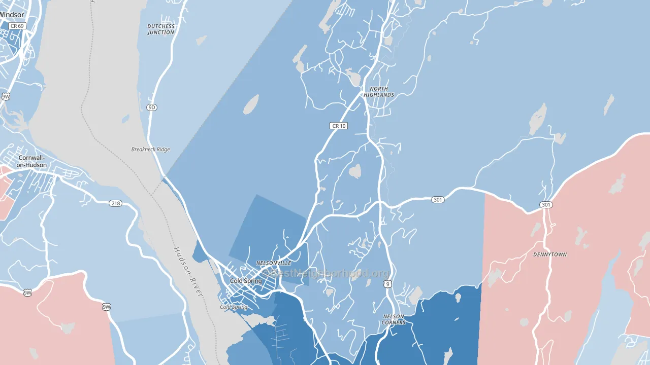 10516, NY block-group political-lean map