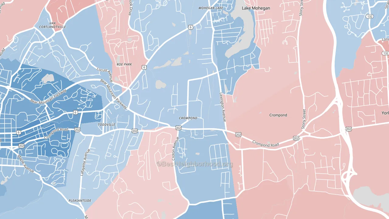 10517, NY block-group political-lean map