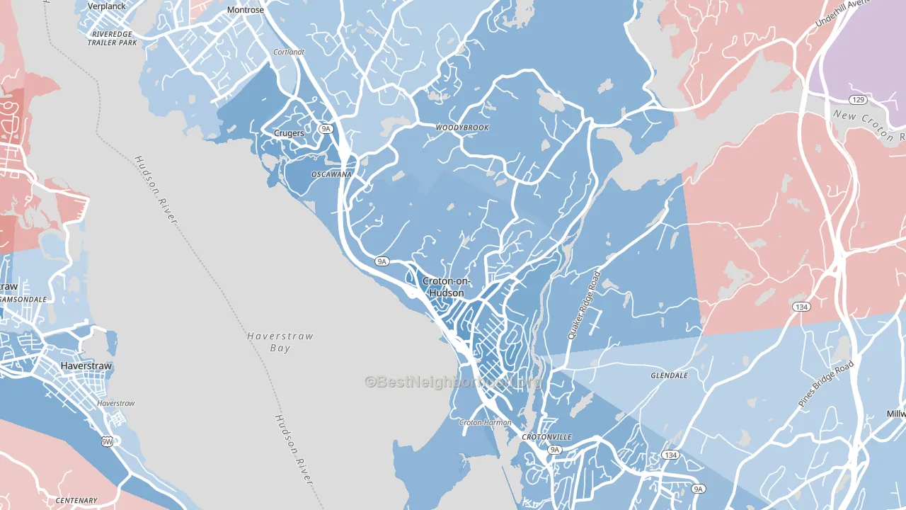 10520, NY block-group political-lean map