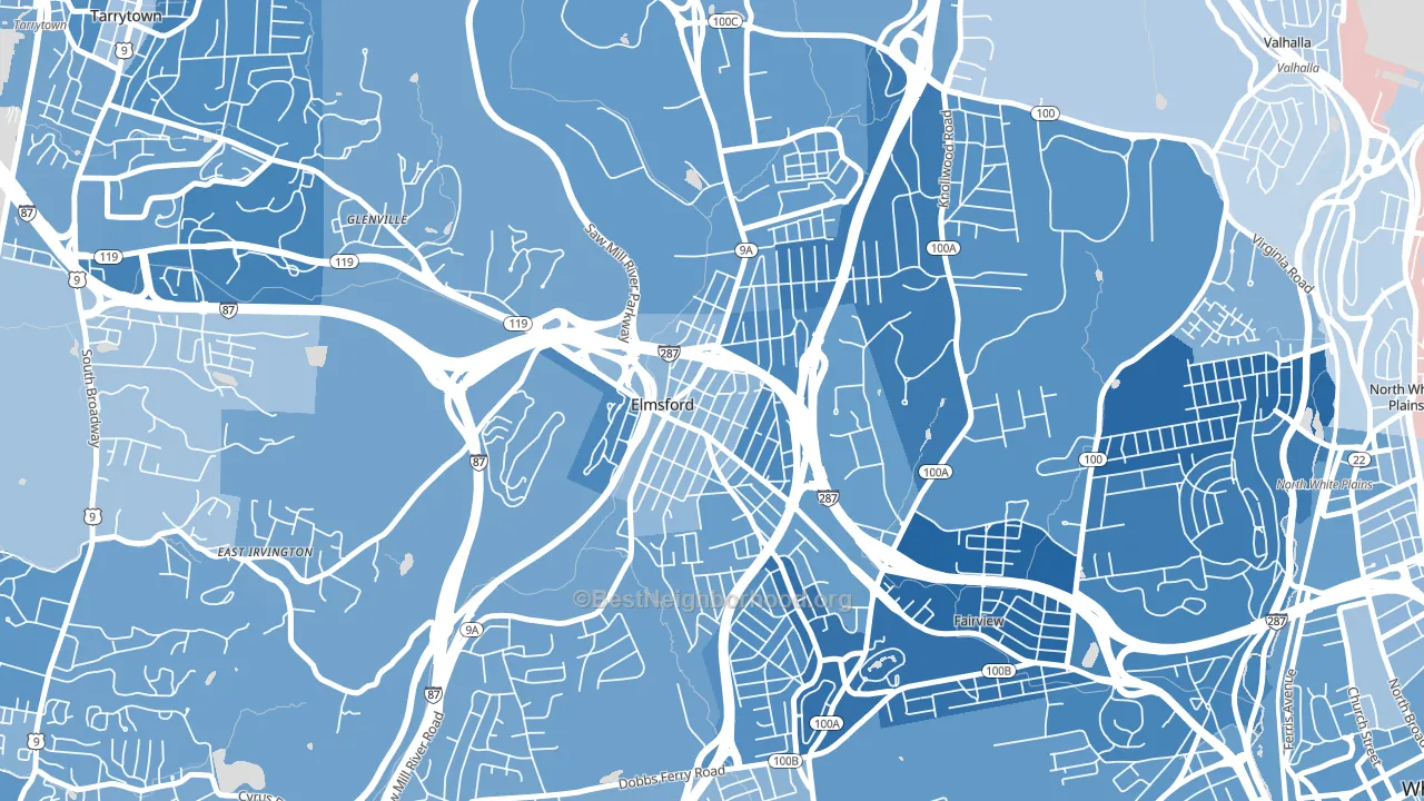 10523, NY block-group political-lean map