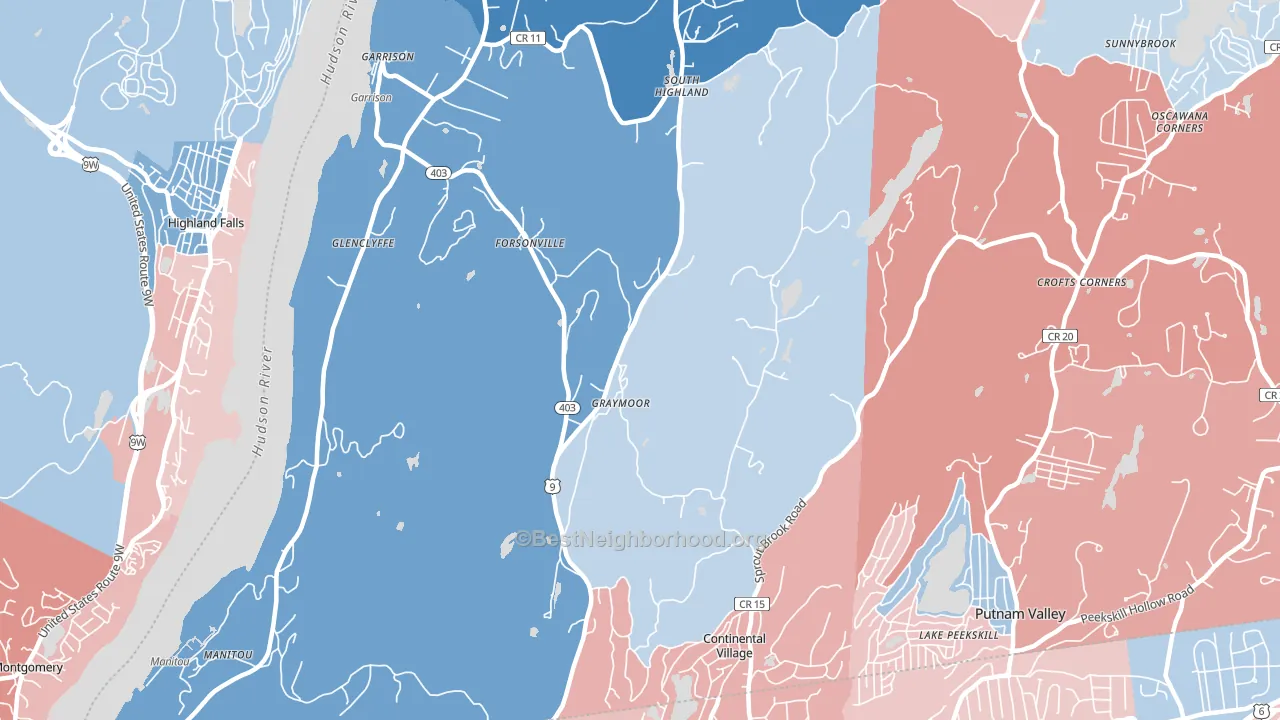 10524, NY block-group political-lean map