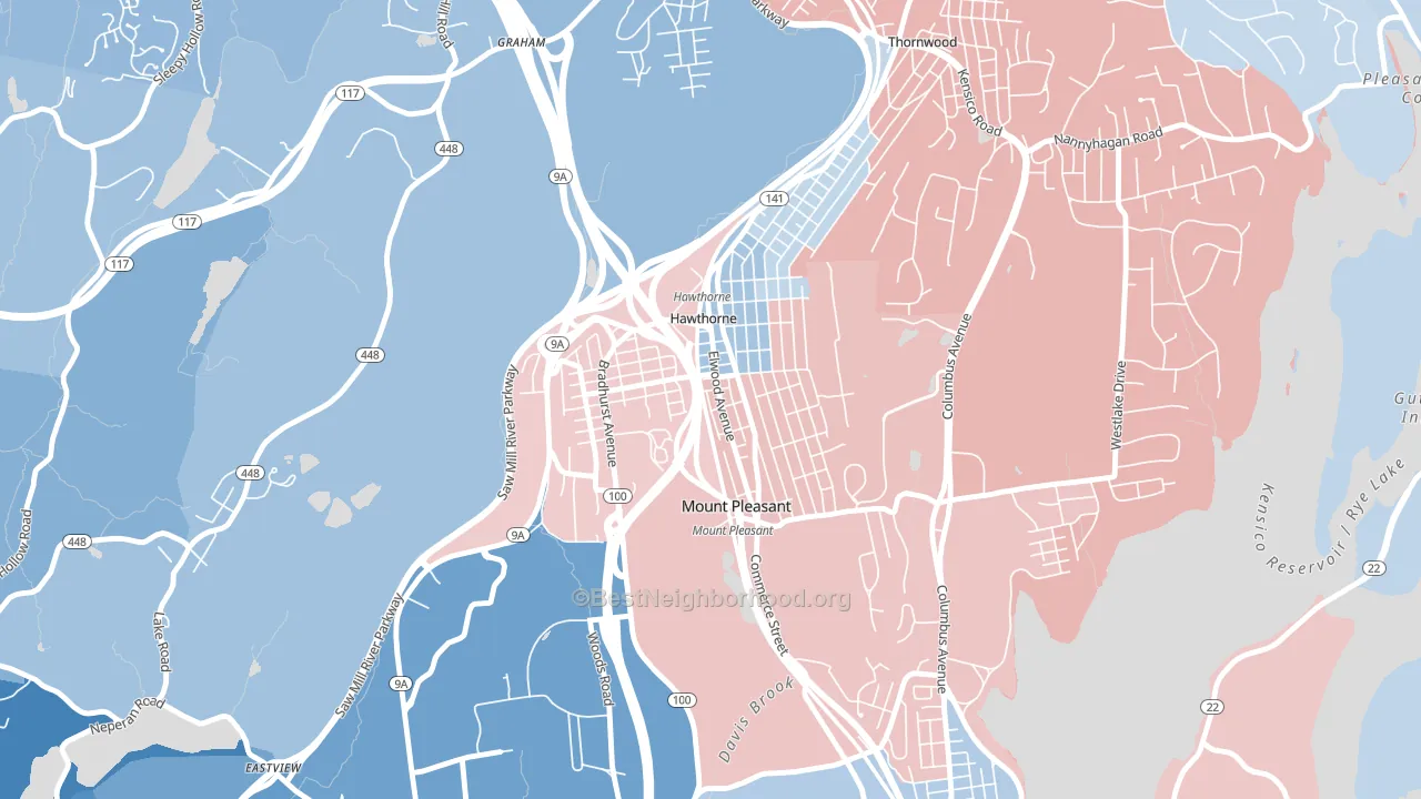 10532, NY block-group political-lean map