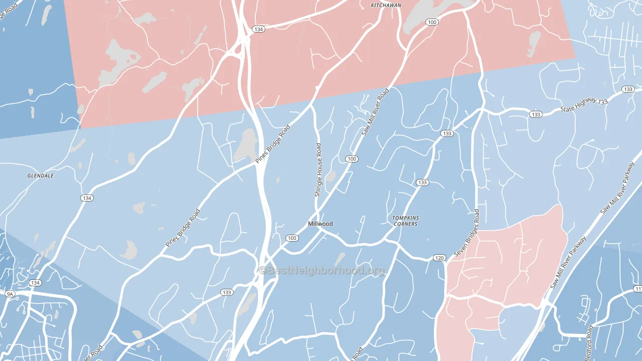 10546, NY block-group political-lean map