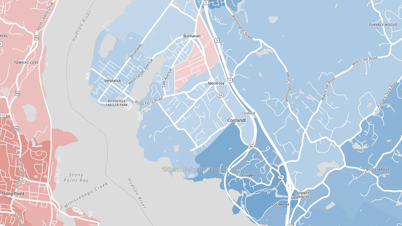 10548, NY block-group political-lean map