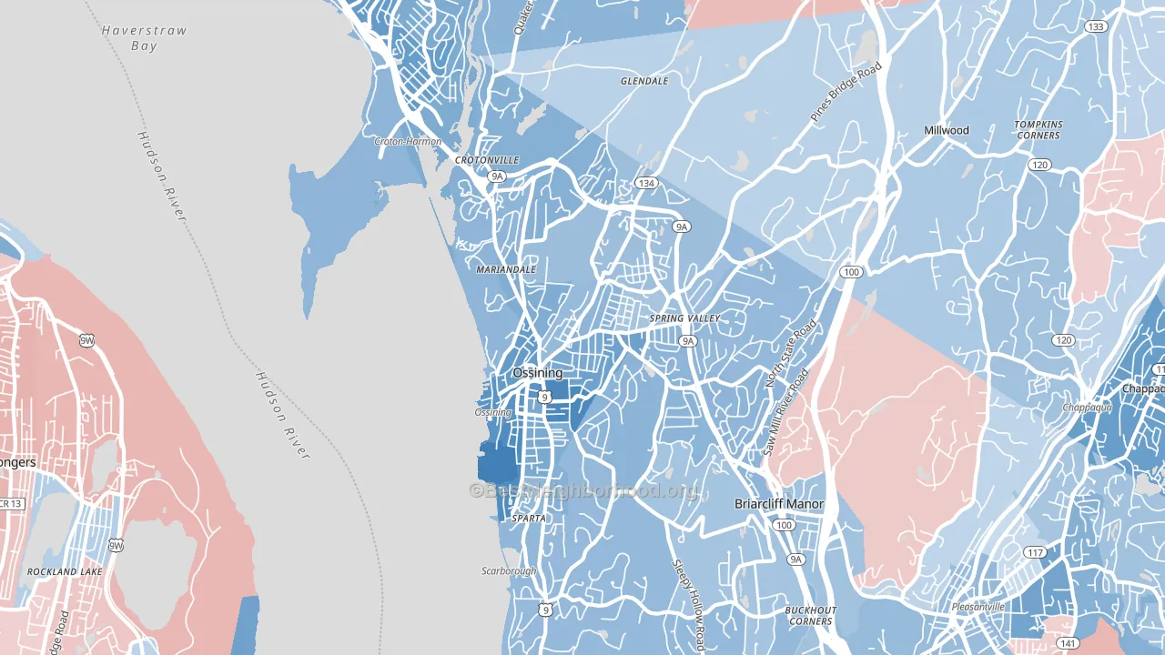 10562, NY block-group political-lean map