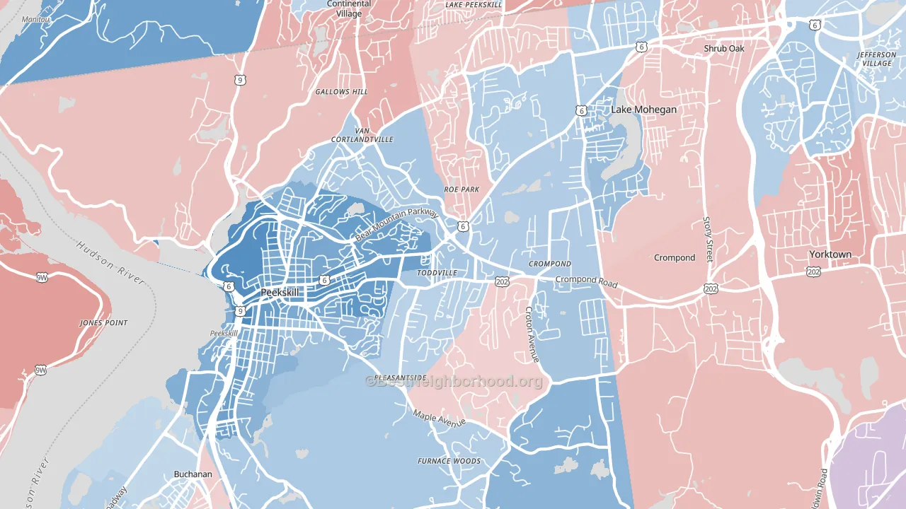 10567, NY block-group political-lean map