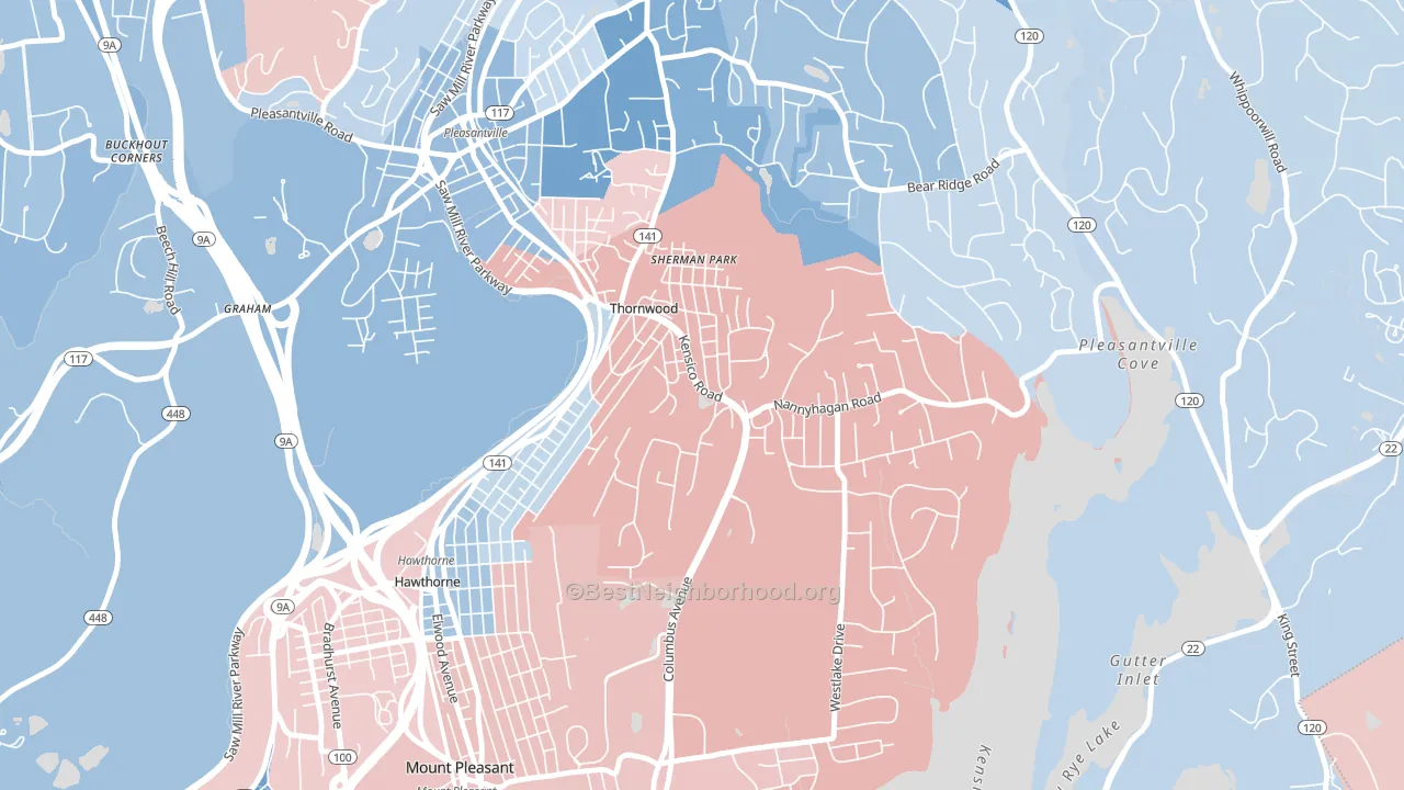 10594, NY block-group political-lean map