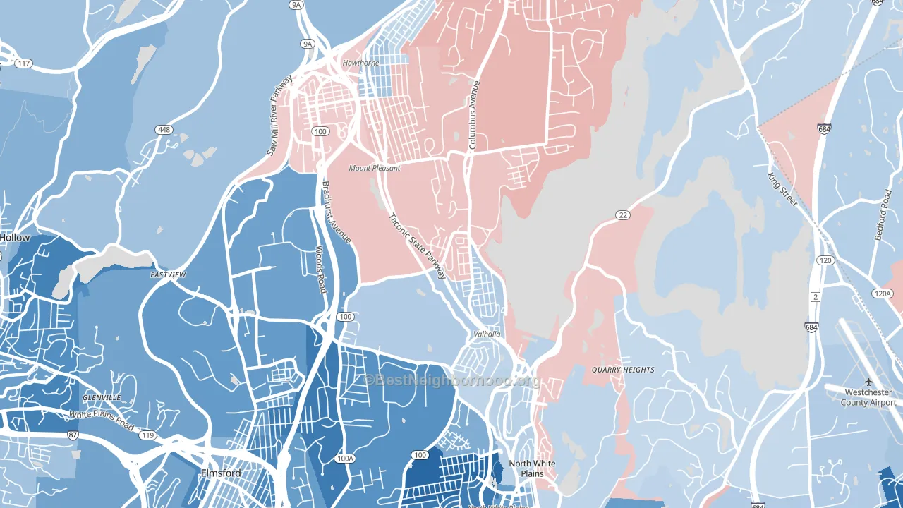 10595, NY block-group political-lean map