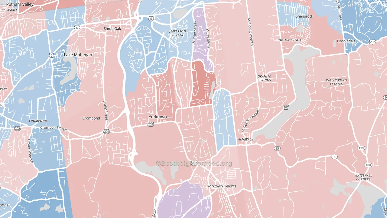 10598, NY block-group political-lean map