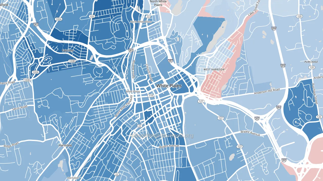 10601, NY block-group political-lean map