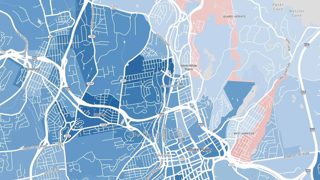 10603, NY block-group political-lean map
