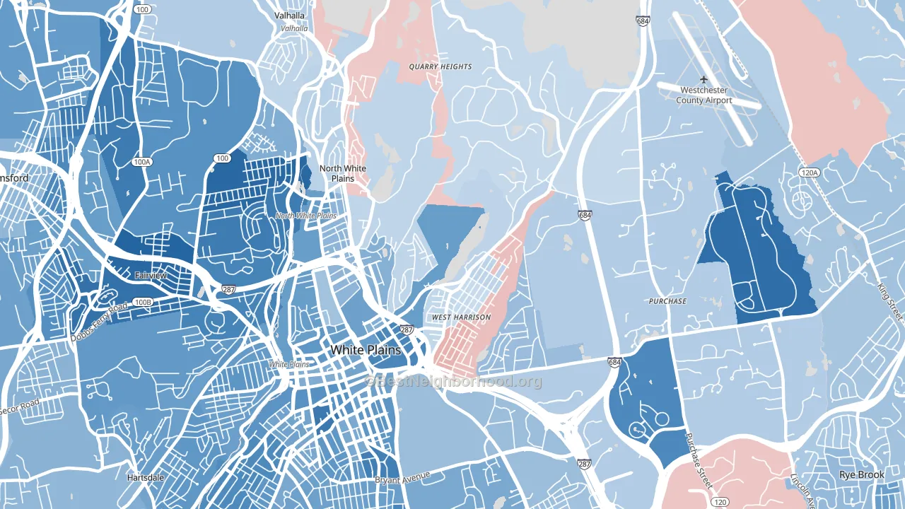 10604, NY block-group political-lean map