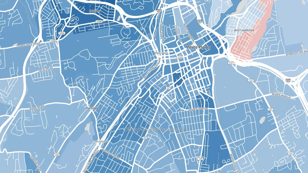 10606, NY block-group political-lean map