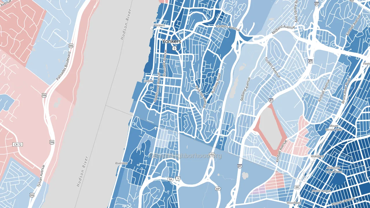 10705, NY block-group political-lean map