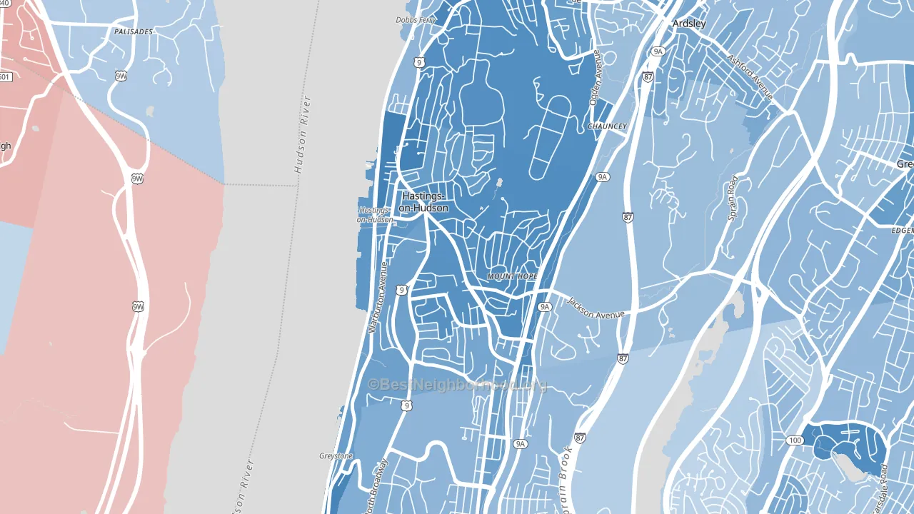 10706, NY block-group political-lean map