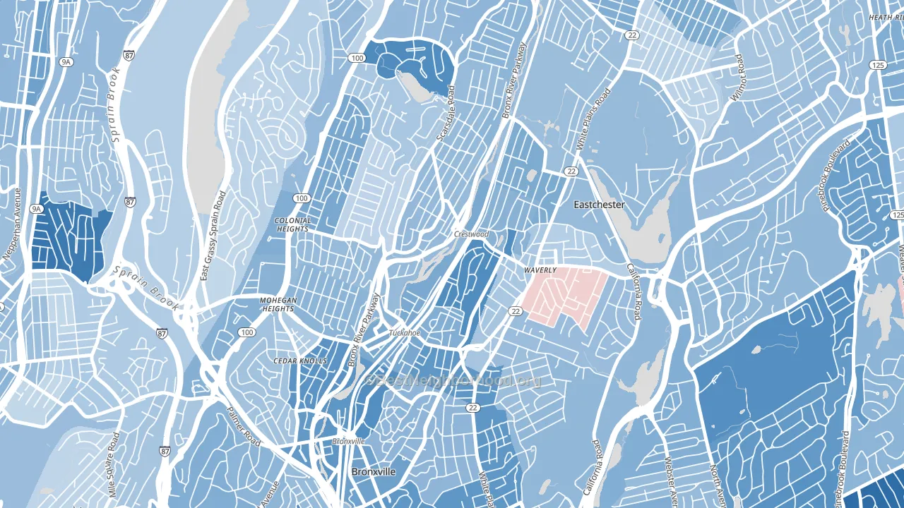 10707, NY block-group political-lean map