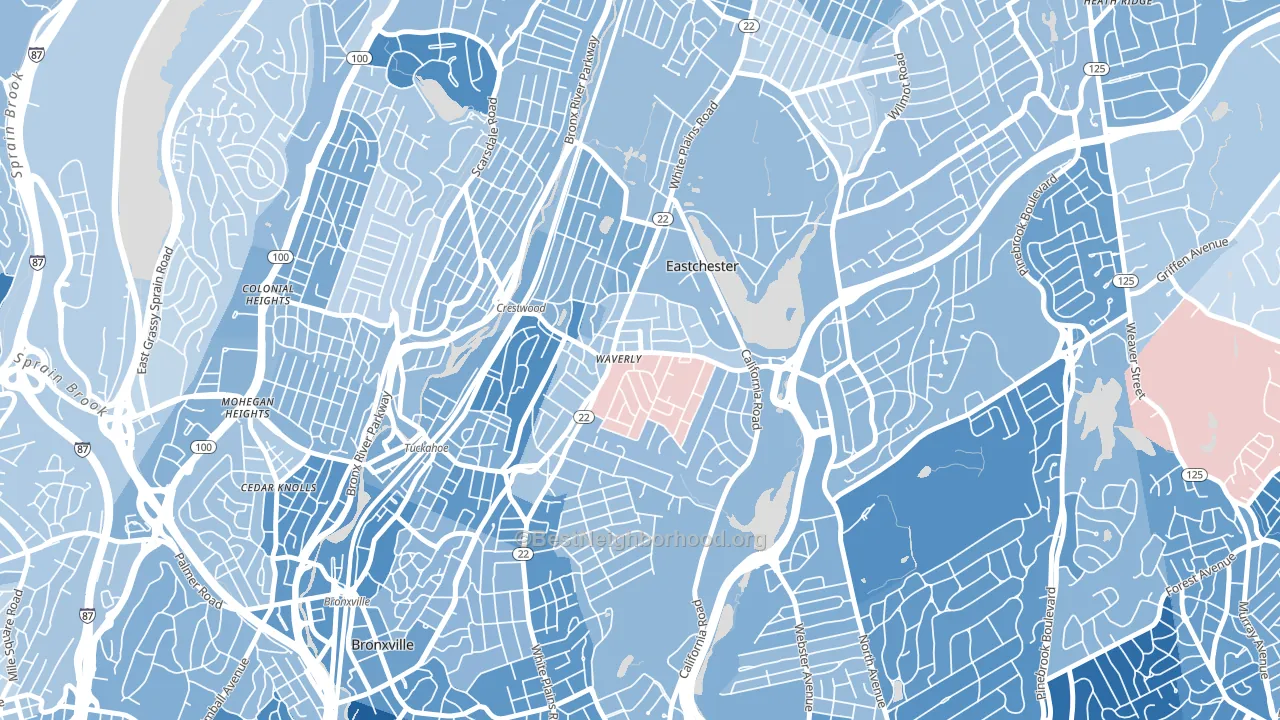 10709, NY block-group political-lean map