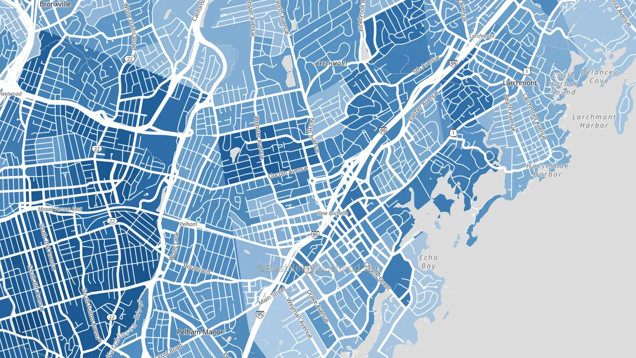10801, NY block-group political-lean map