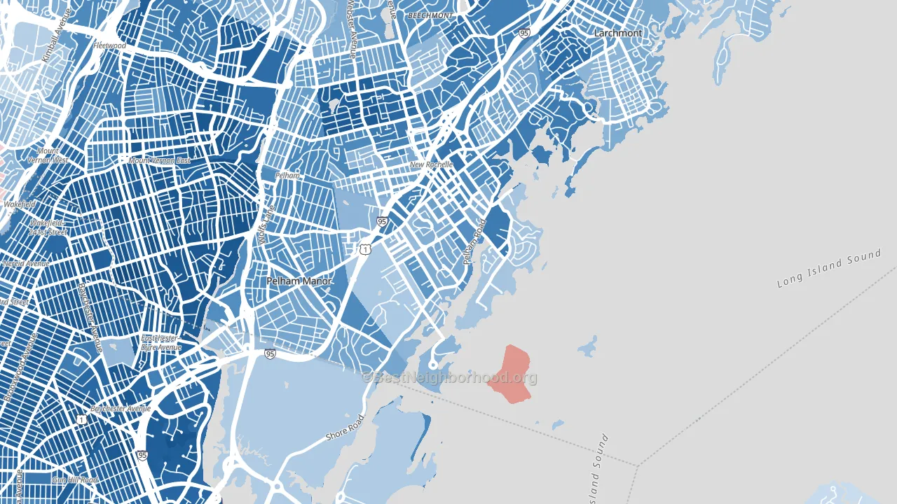 10805, NY block-group political-lean map