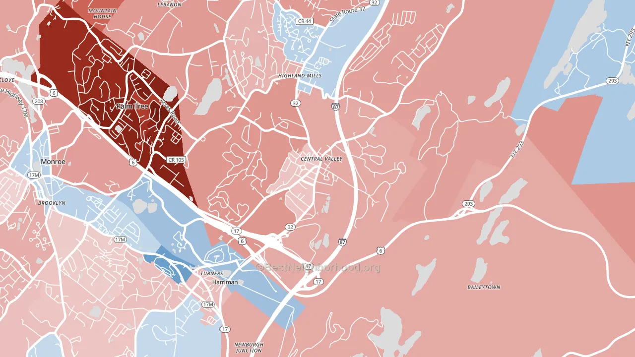 10917, NY block-group political-lean map