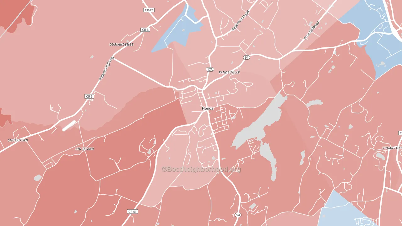 10921, NY block-group political-lean map