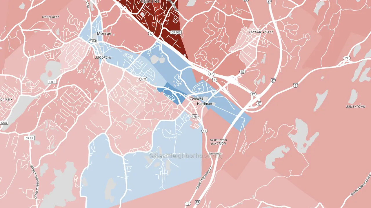 10926, NY block-group political-lean map