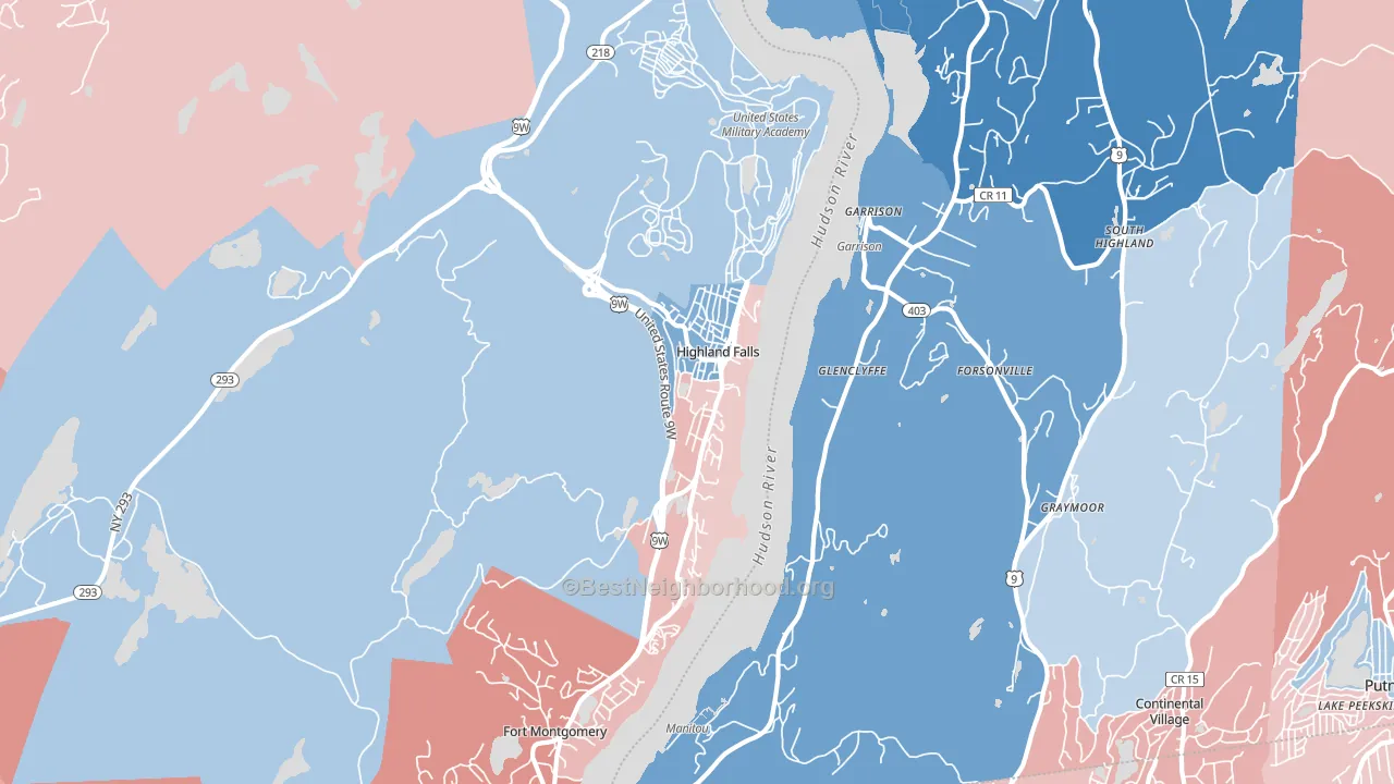 10928, NY block-group political-lean map