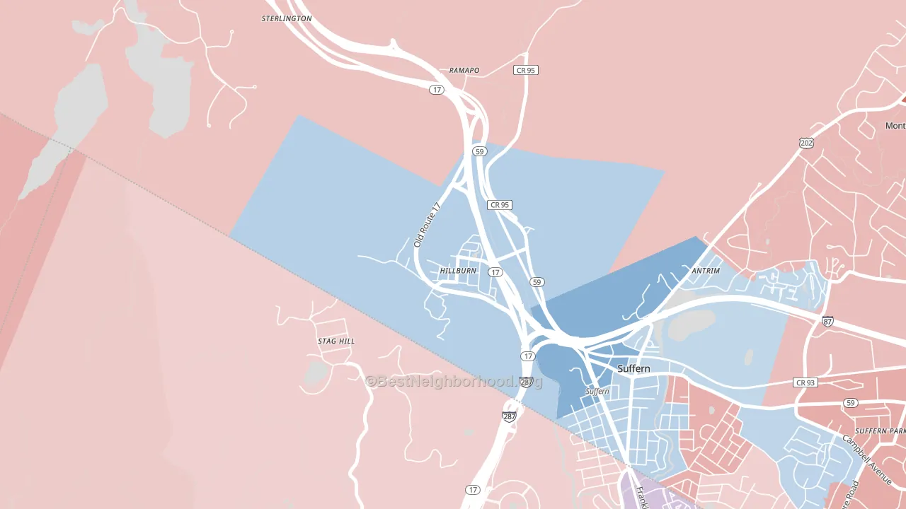 10931, NY block-group political-lean map