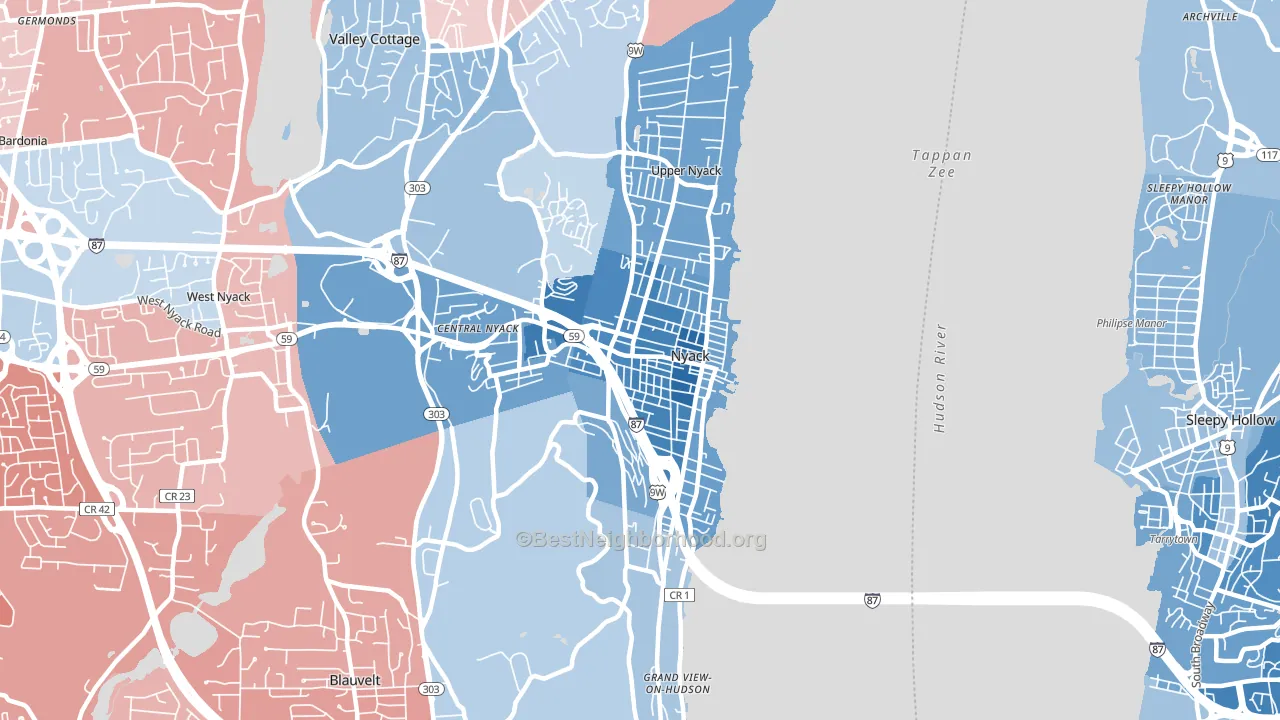 10960, NY block-group political-lean map