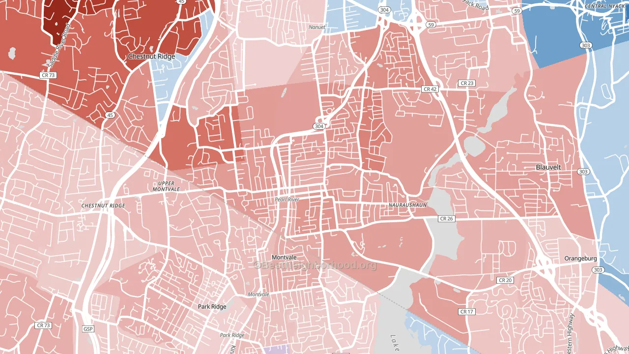 10965, NY block-group political-lean map