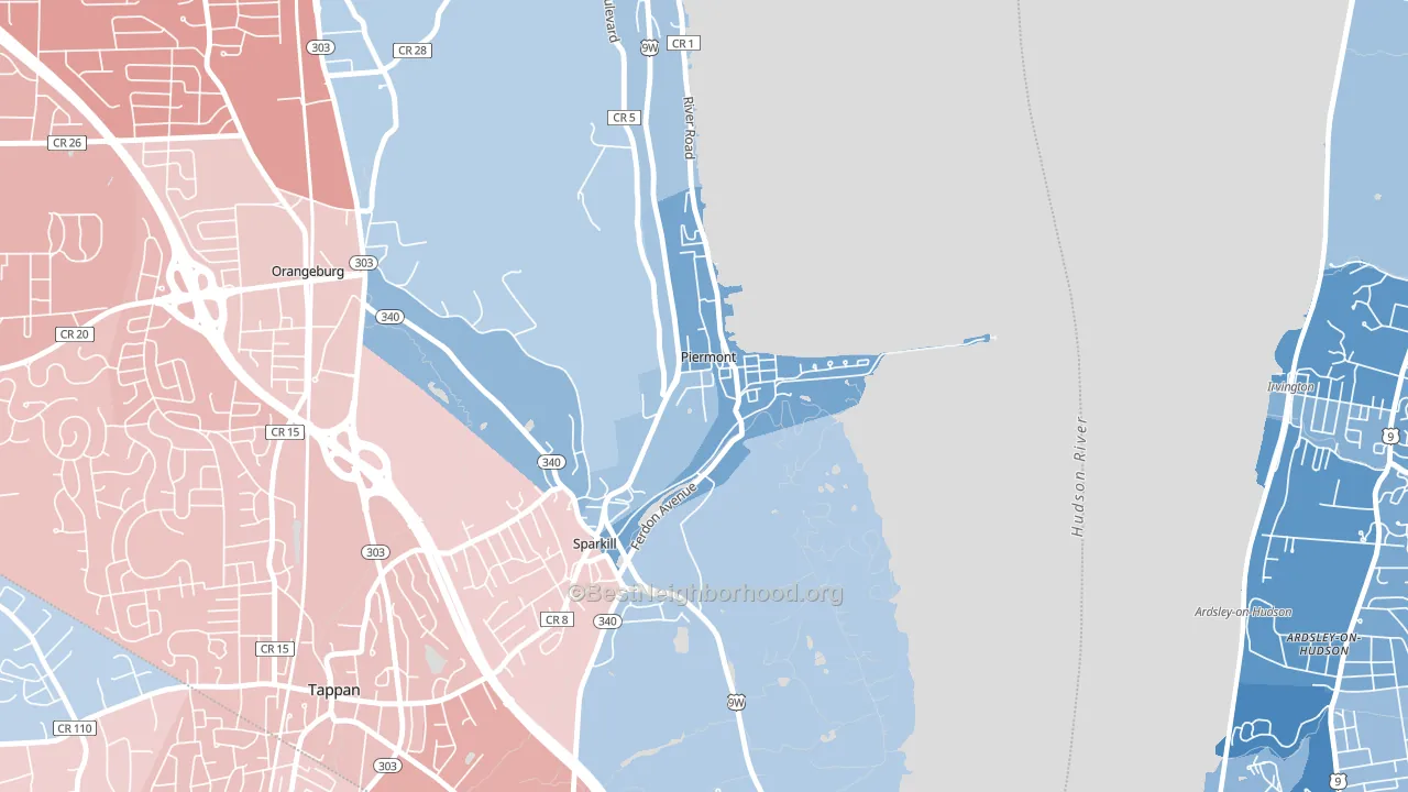 10968, NY block-group political-lean map