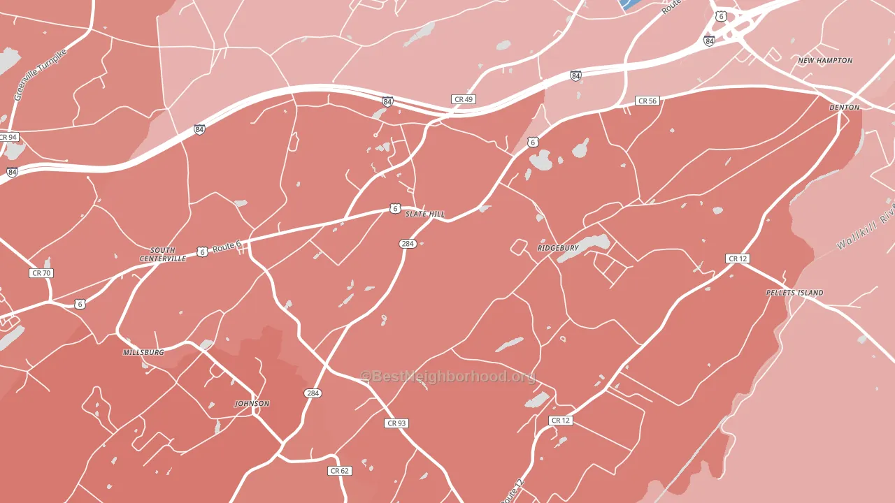 10973, NY block-group political-lean map