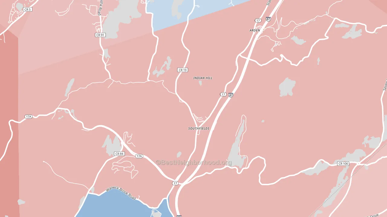 10975, NY block-group political-lean map