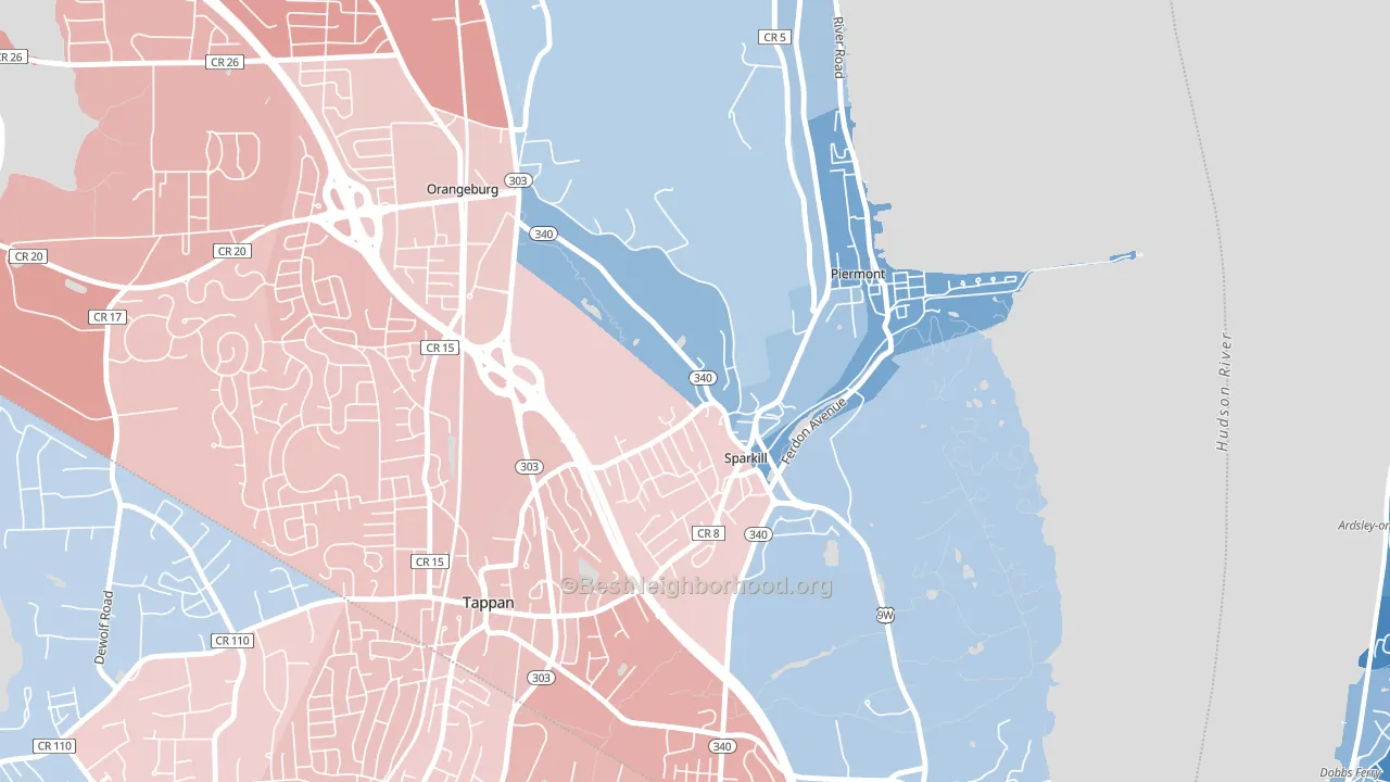10976, NY block-group political-lean map