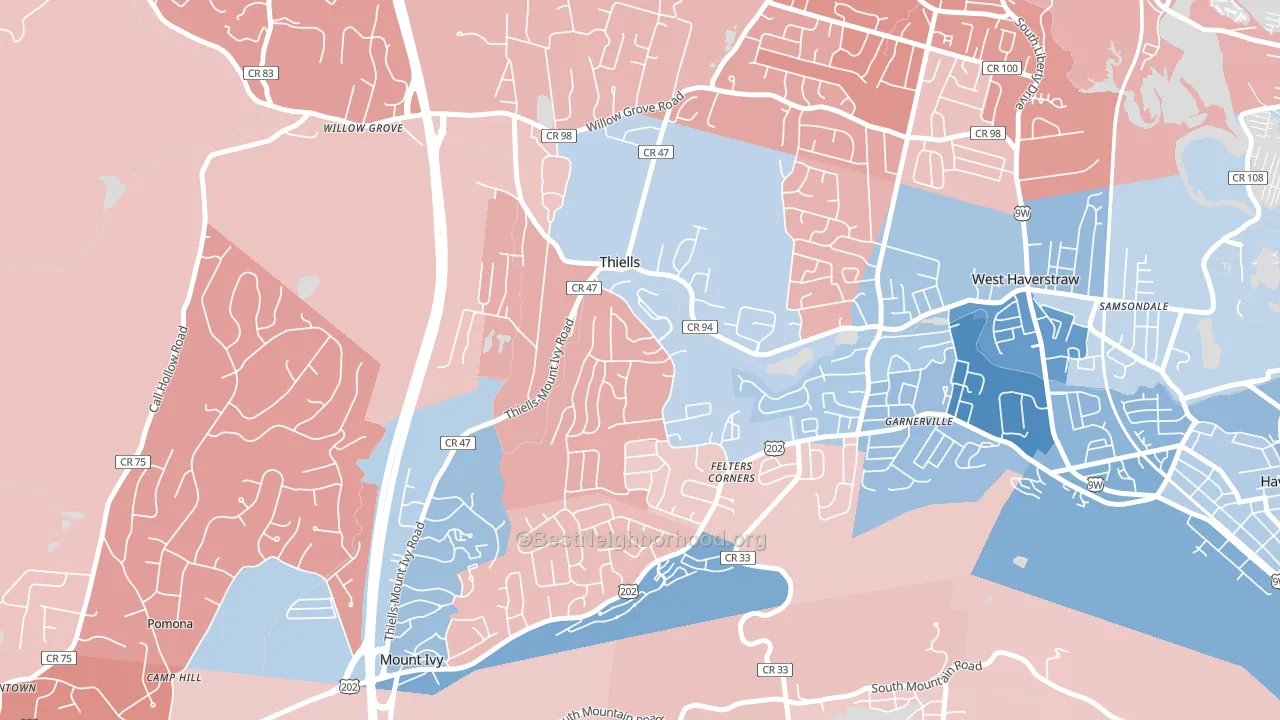 10984, NY block-group political-lean map