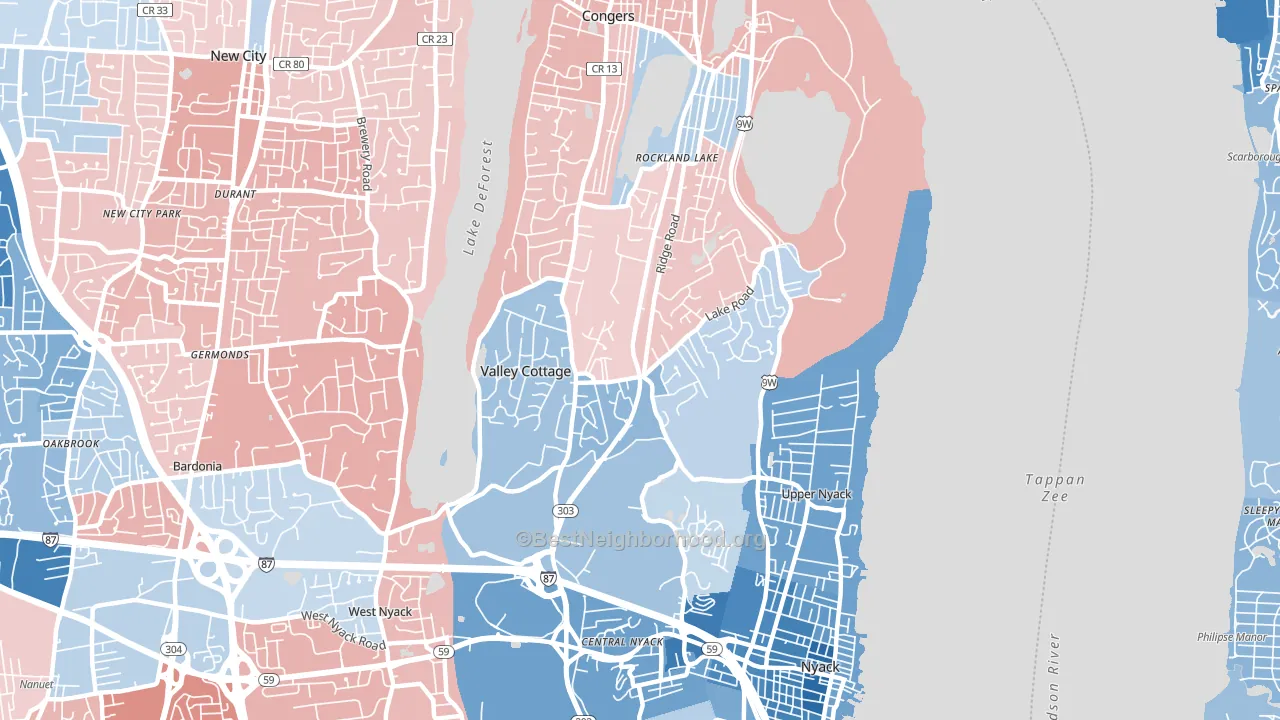 10989, NY block-group political-lean map
