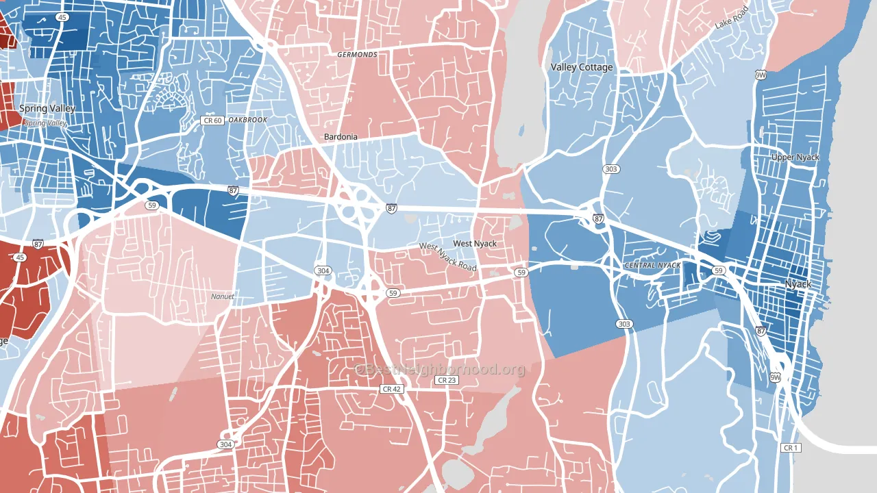 10994, NY block-group political-lean map