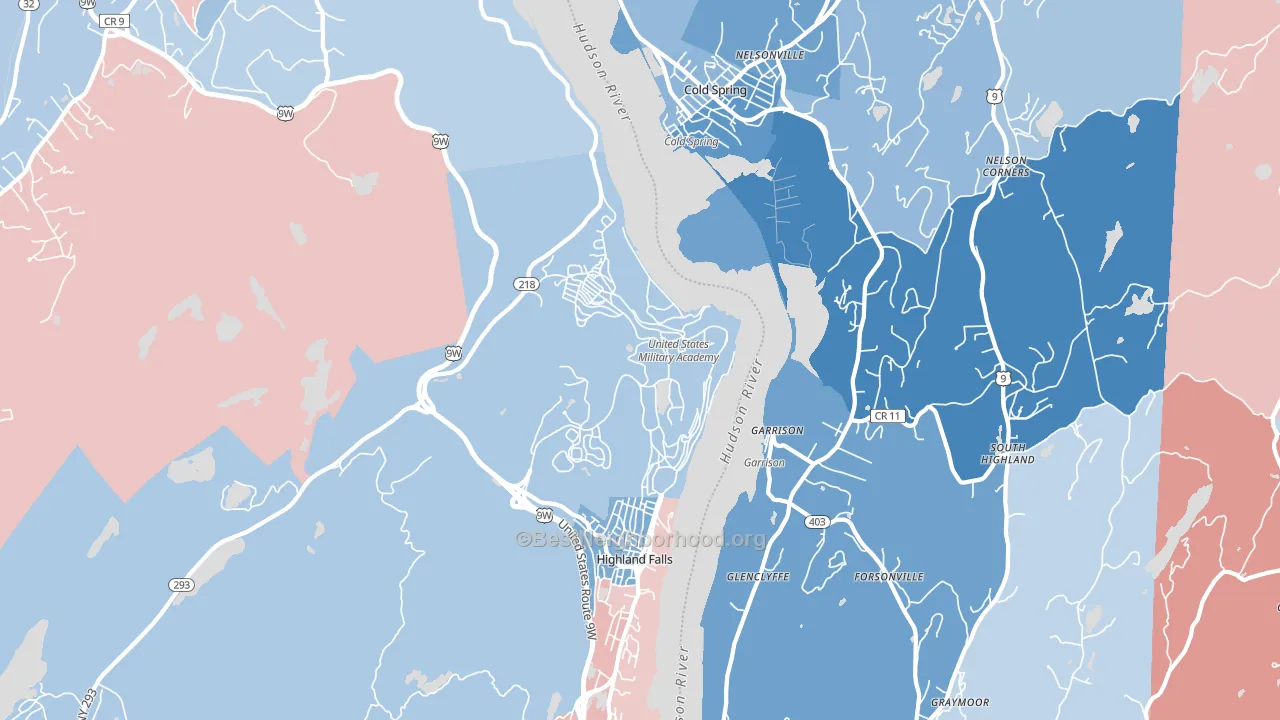 10996, NY block-group political-lean map