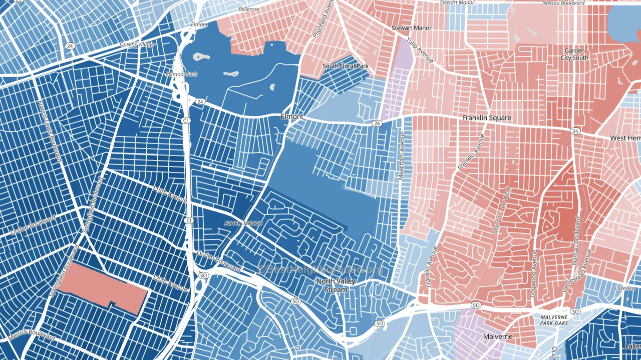 11003, NY block-group political-lean map