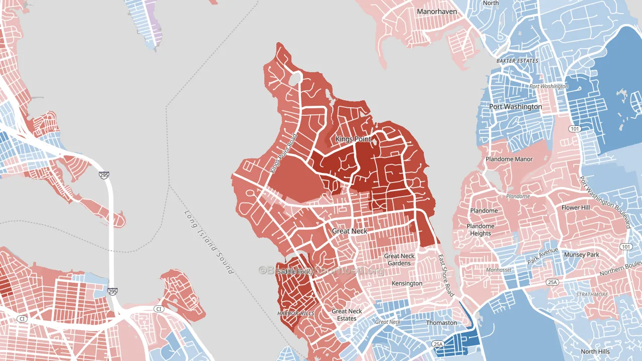 11024, NY block-group political-lean map